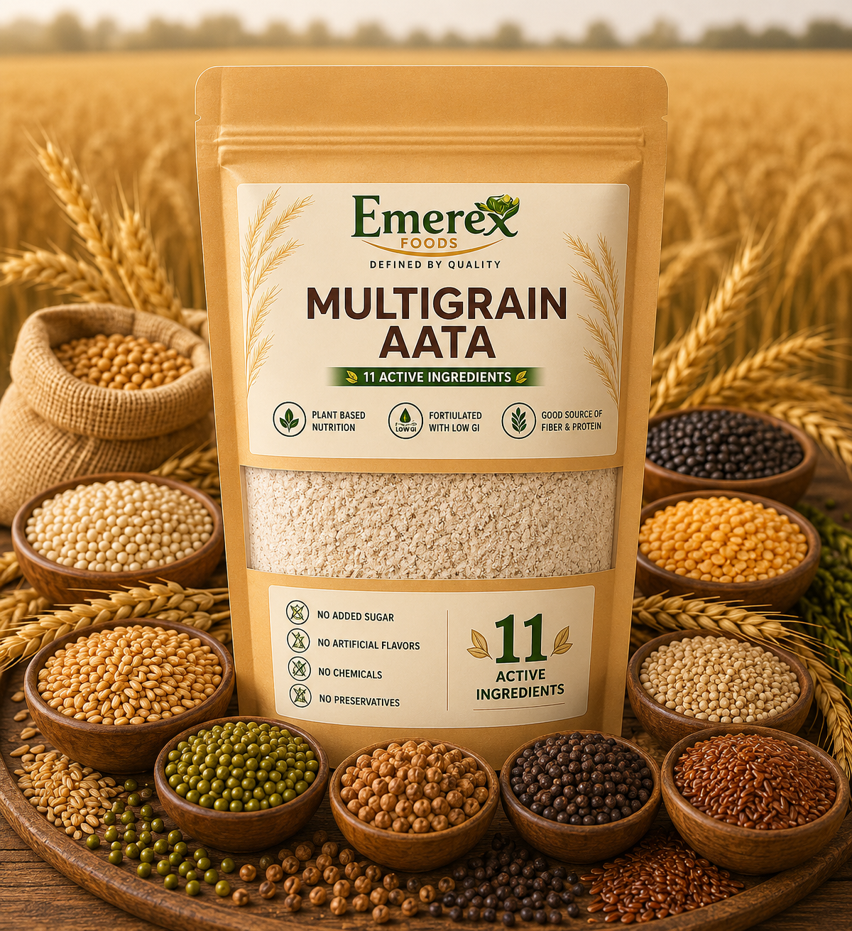 Emerex Multigrain Aata ingredients
